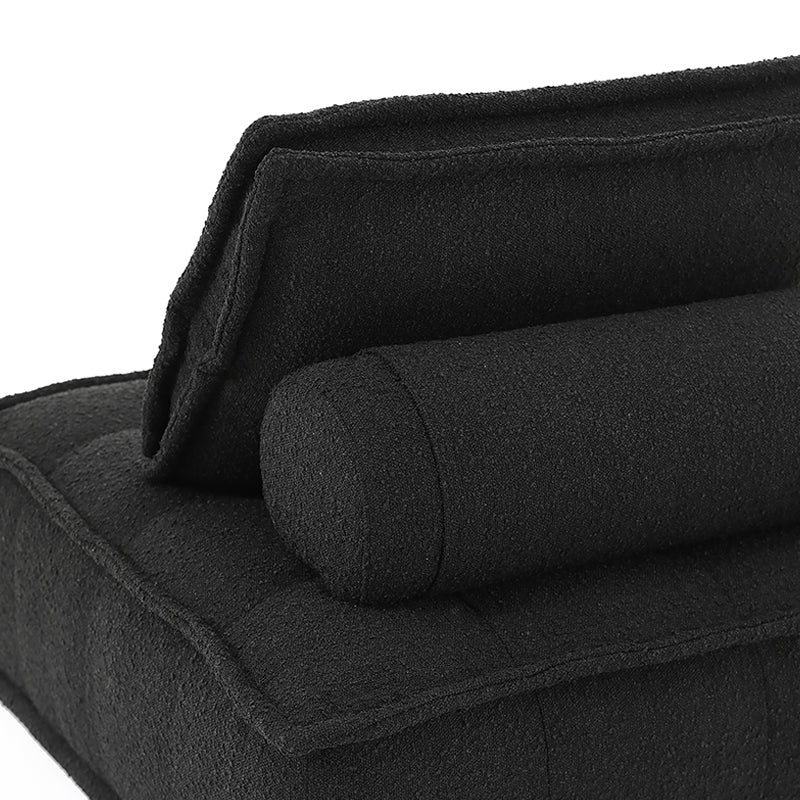 Modern Sofa with Bolster Pillows Armless Settee for Bonus Room