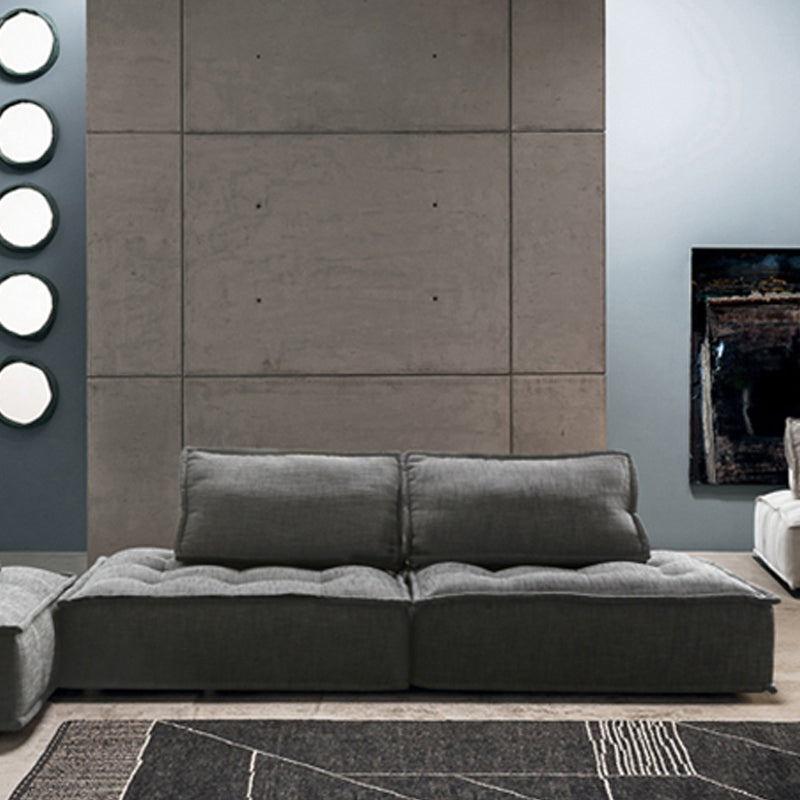 Modern Sofa with Bolster Pillows Armless Settee for Bonus Room