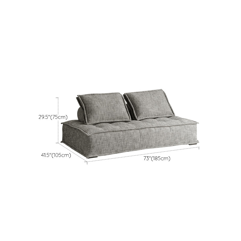 Modern Sofa with Bolster Pillows Armless Settee for Bonus Room