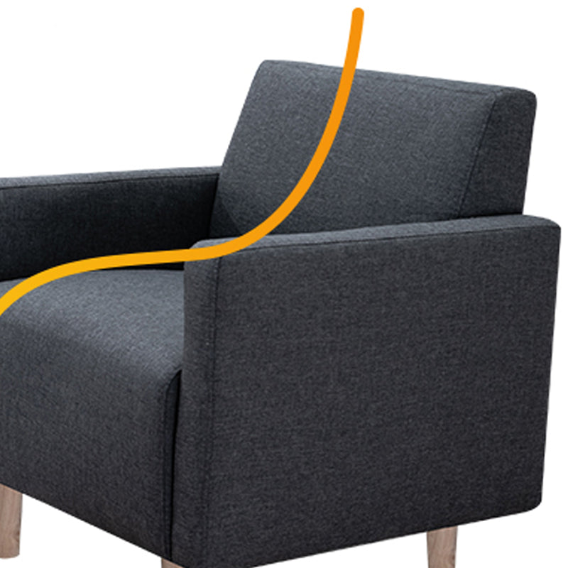 Modernistic Standard Sofa Pillows Square Arm 2 Seater Living Room Settee