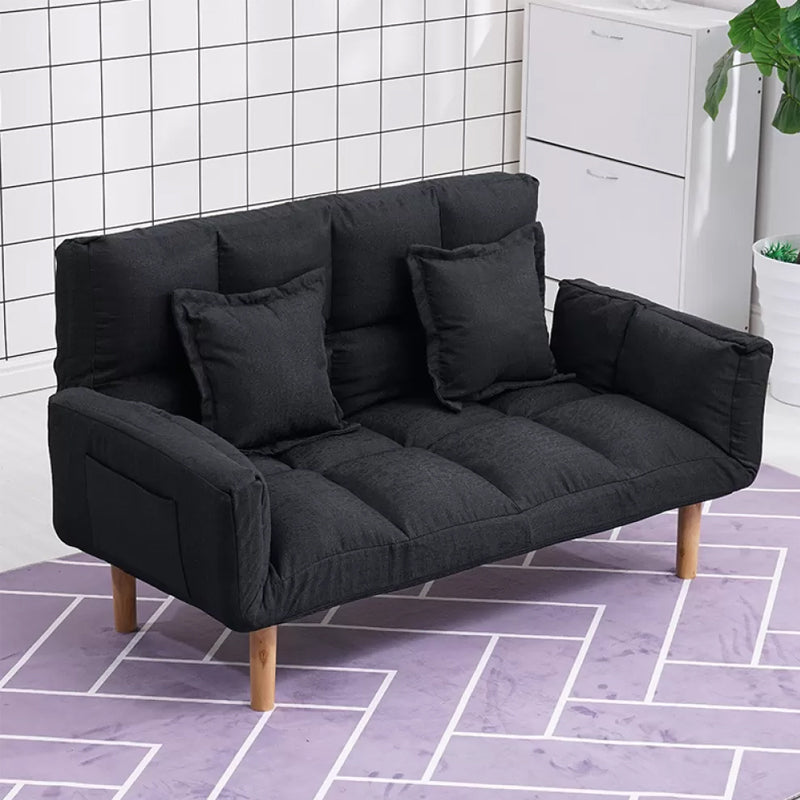 Modernistic Living Room Cotton Blend Sofa Biscuit Back Seating