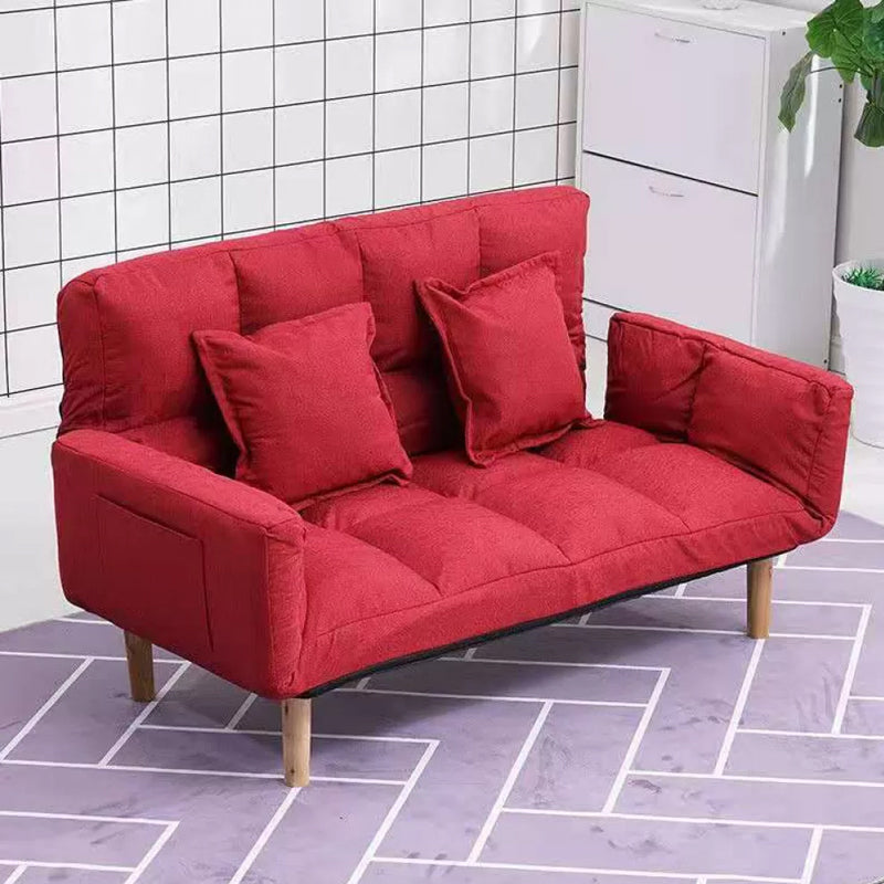 Modernistic Living Room Cotton Blend Sofa Biscuit Back Seating