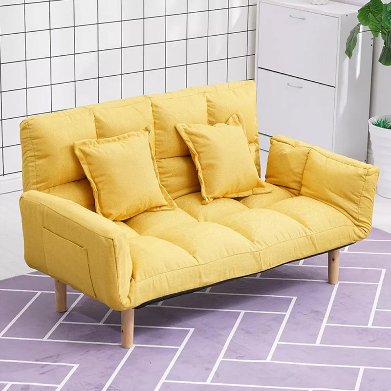 Modernistic Living Room Cotton Blend Sofa Biscuit Back Seating