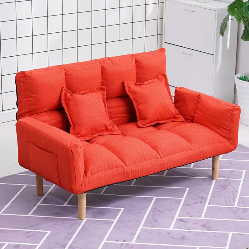 Modernistic Living Room Cotton Blend Sofa Biscuit Back Seating