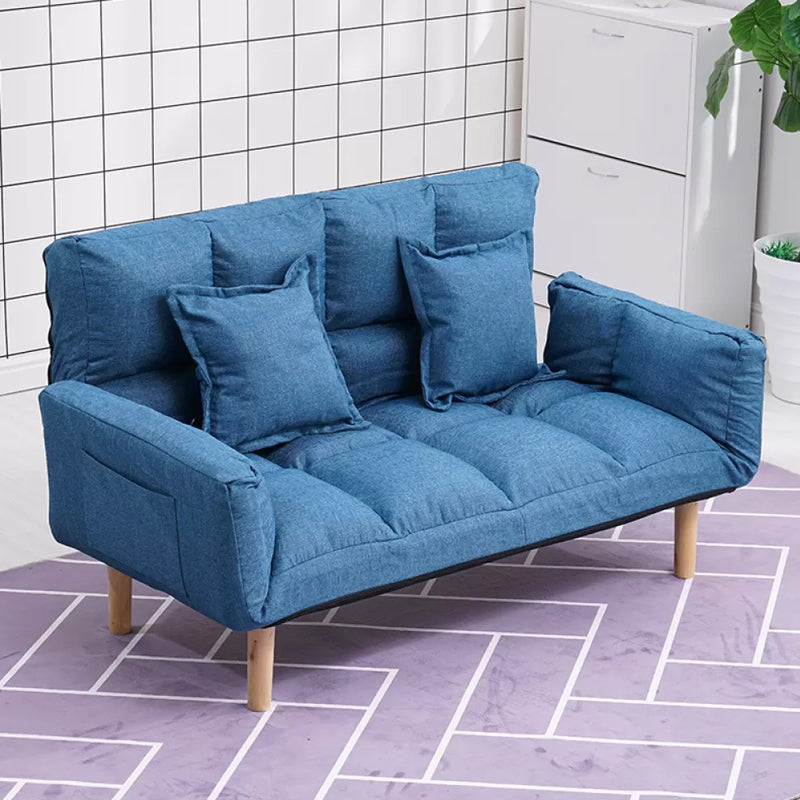 Modernistic Living Room Cotton Blend Sofa Biscuit Back Seating