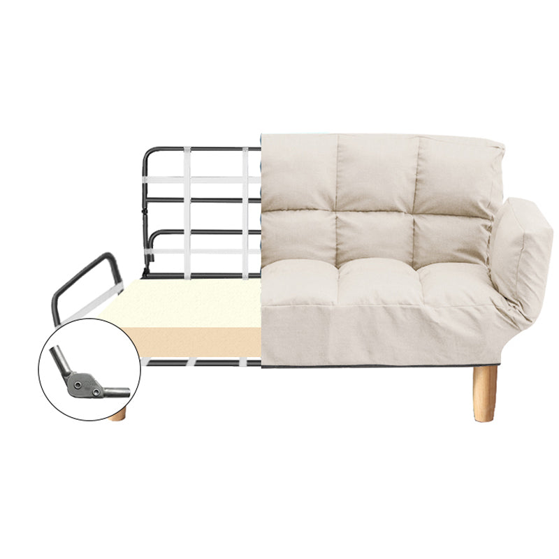 Modernistic Living Room Cotton Blend Sofa Biscuit Back Seating