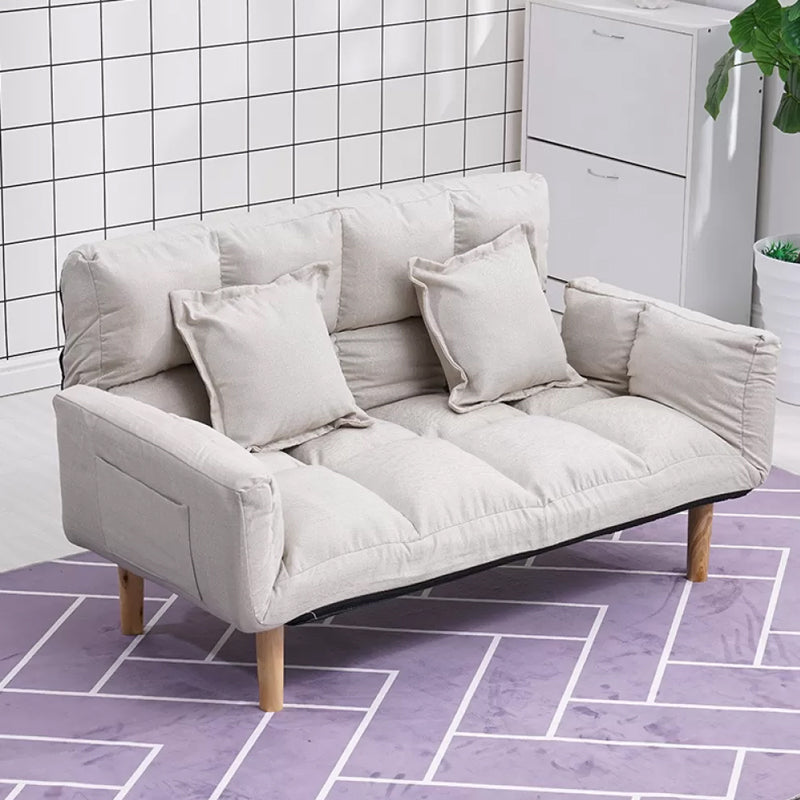 Modernistic Living Room Cotton Blend Sofa Biscuit Back Seating