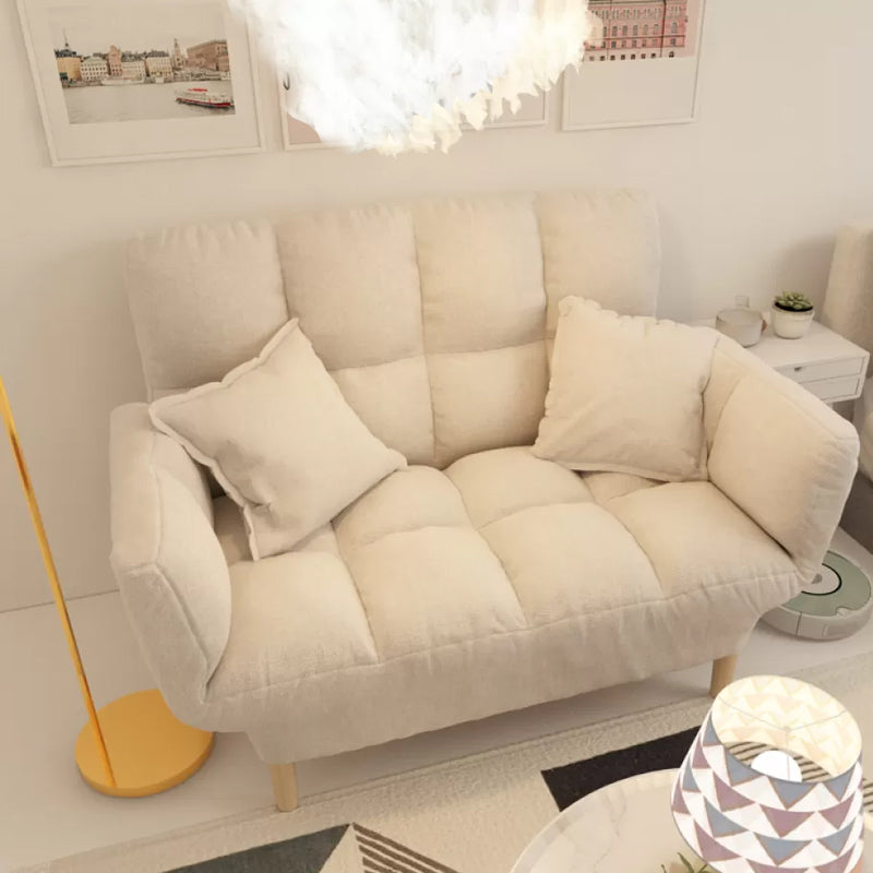Modernistic Living Room Cotton Blend Sofa Biscuit Back Seating