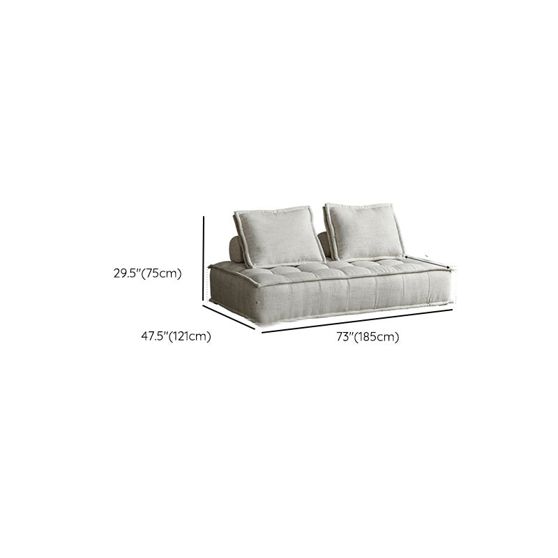 Contemporary Sofa with Bolster Pillows Armless Settee for Bonus Room