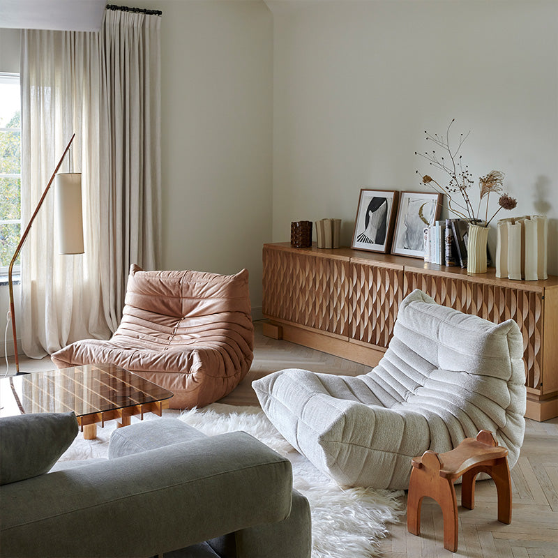 Contemporary Tufted Cushions Armless Living Room Standard Seating