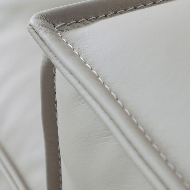 Ultra-Modern Genuine Sofa with Pillow Back and Square Arm in Wood