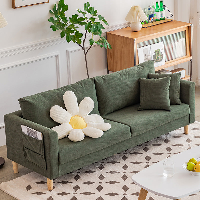 25" Wide Contemporary Sofa Fabric Square Arm Standard Seating with Storage