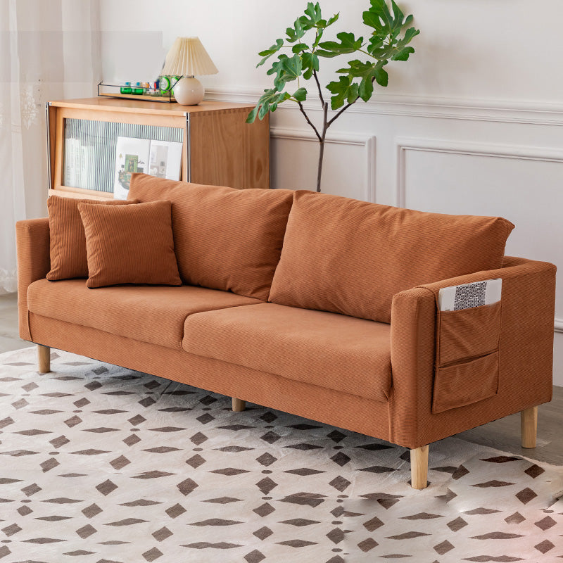 25" Wide Contemporary Sofa Fabric Square Arm Standard Seating with Storage