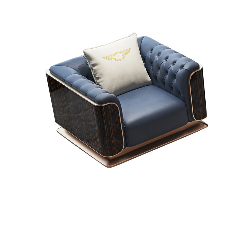 Modern Genuine Leather Sofa 29.52" High Pillow Top Arm Sofa