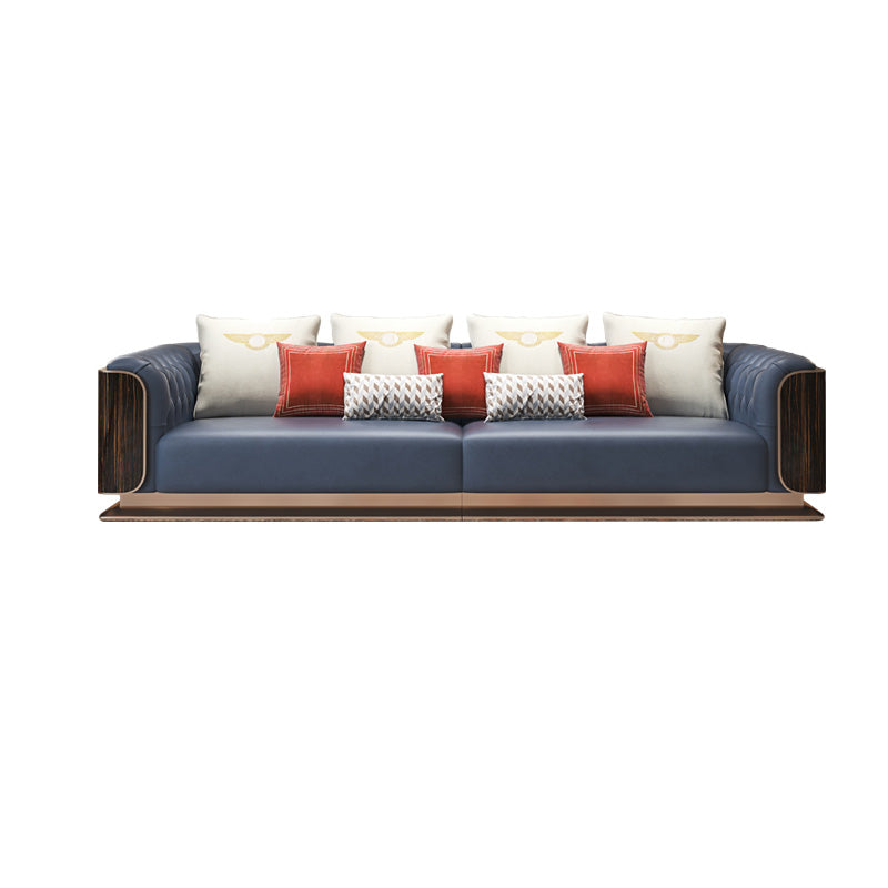 Modern Genuine Leather Sofa 29.52" High Pillow Top Arm Sofa