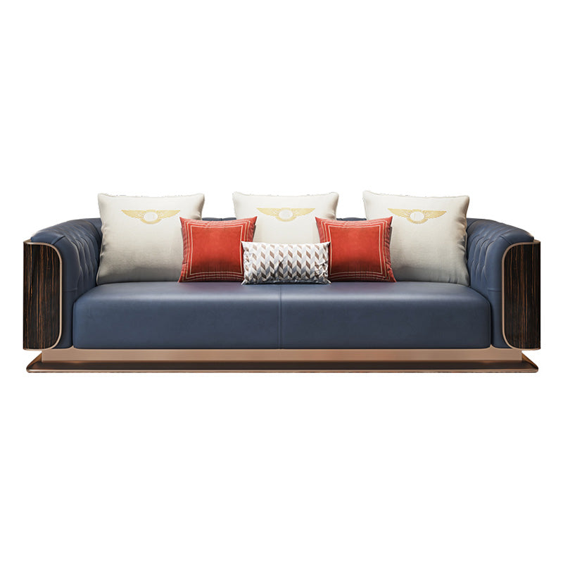 Modern Genuine Leather Sofa 29.52" High Pillow Top Arm Sofa