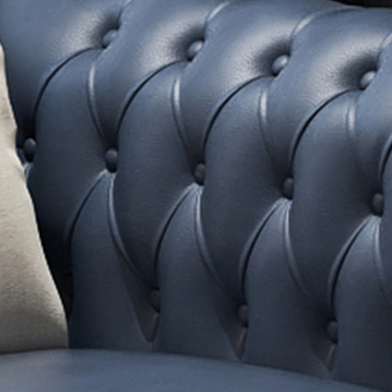 Modern Genuine Leather Sofa 29.52" High Pillow Top Arm Sofa