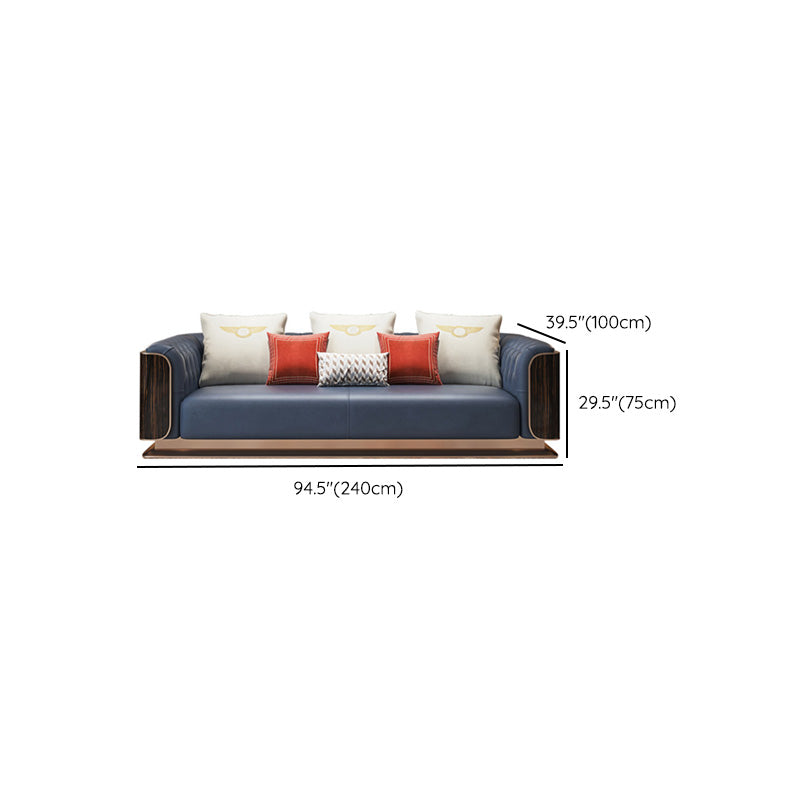 Modern Genuine Leather Sofa 29.52" High Pillow Top Arm Sofa