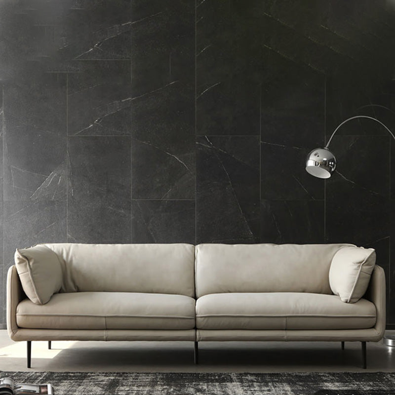 Faux Leather Sofa 31.49" High Tuxedo Arm Sofa with Loose Back