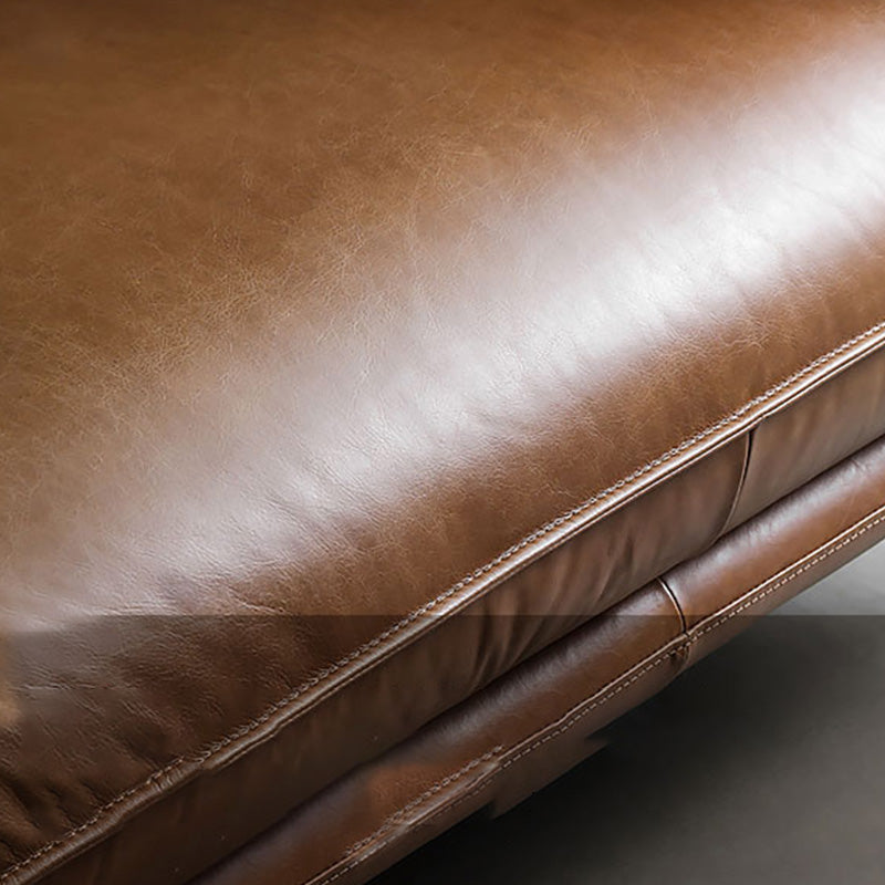 Faux Leather Sofa 31.49" High Tuxedo Arm Sofa with Loose Back