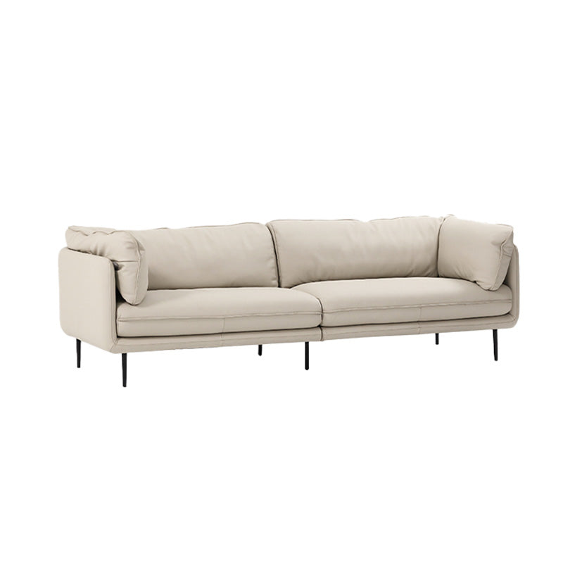 Faux Leather Sofa 31.49" High Tuxedo Arm Sofa with Loose Back