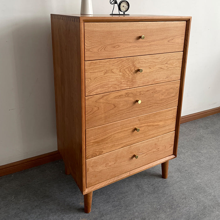 Mid-century Modern 5- Drawer Chest Rectangle Wooden Accent Chest