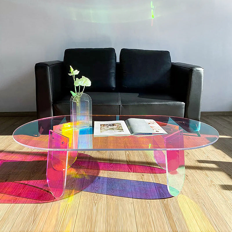 Luxurious Acrylic Side Table Round/Oval Side End Snack Table