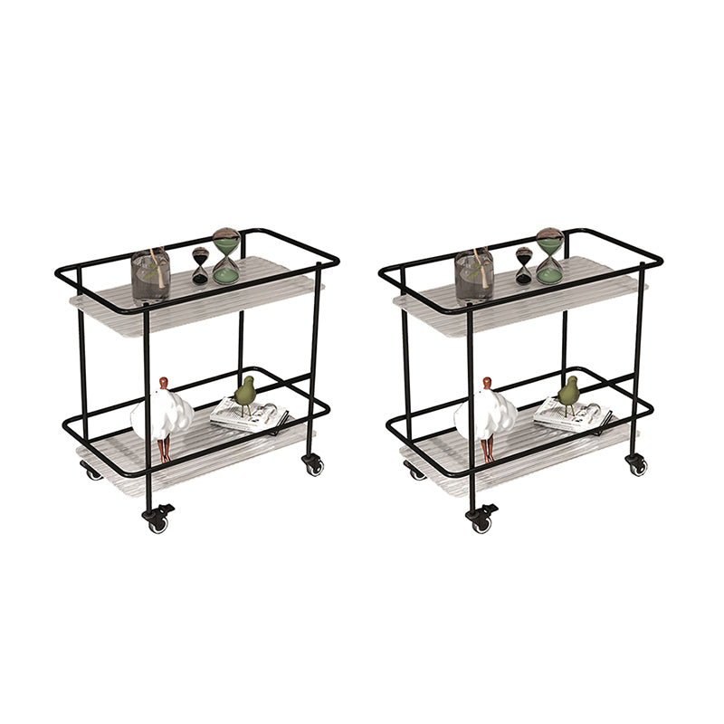 23.62" Tall 4 Legs Side Table Modernistic Metal Side End Snack Table