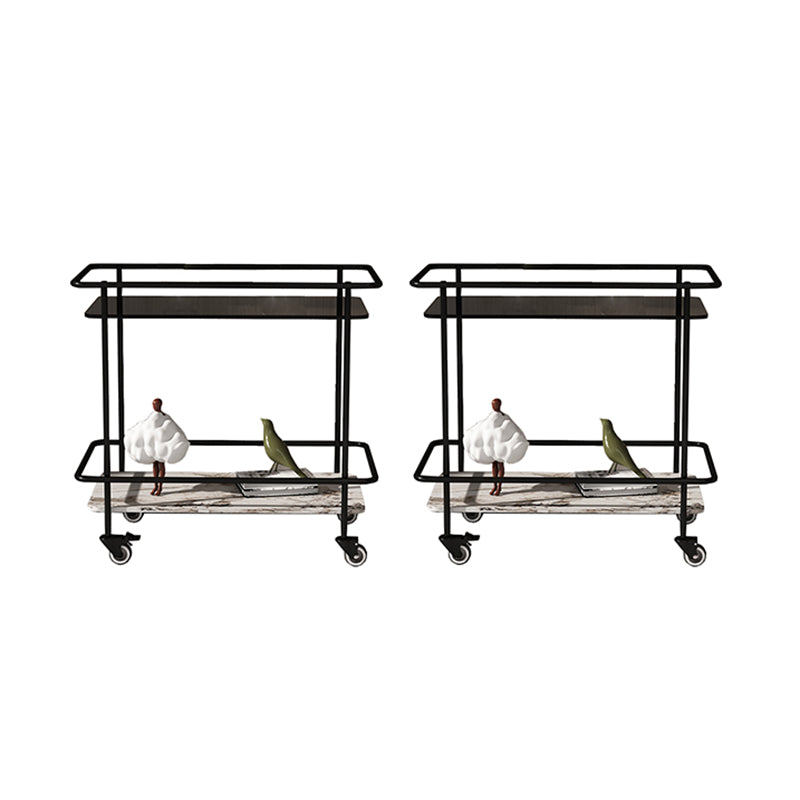 23.62" Tall 4 Legs Side Table Modernistic Metal Side End Snack Table