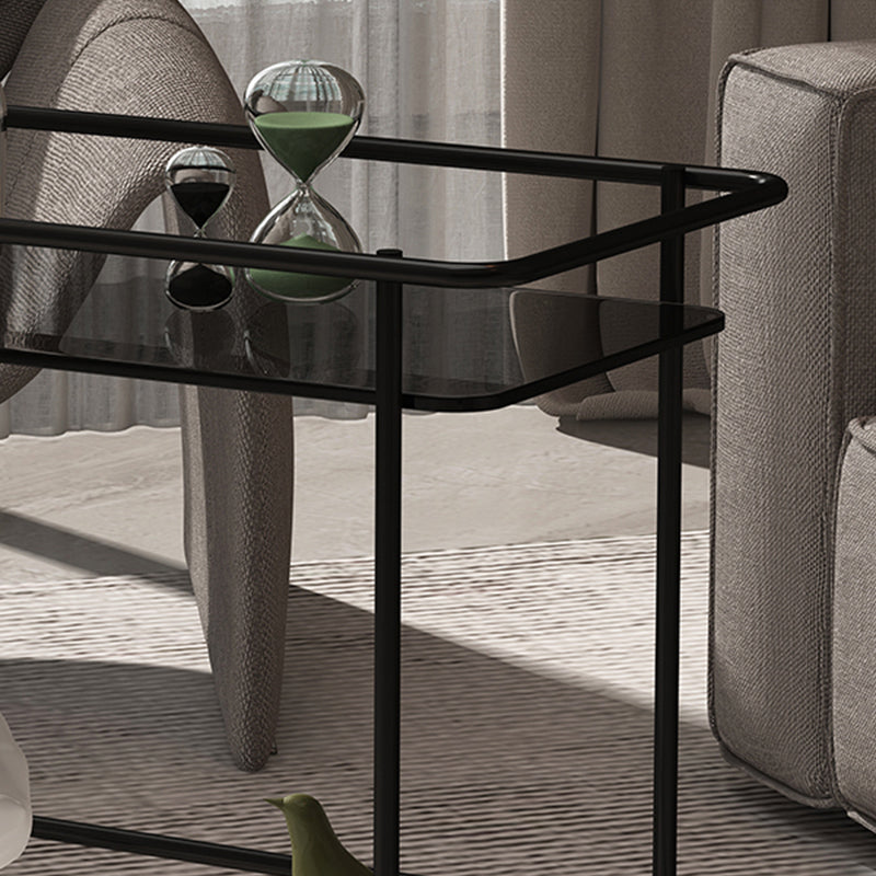 23.62" Tall 4 Legs Side Table Modernistic Metal Side End Snack Table