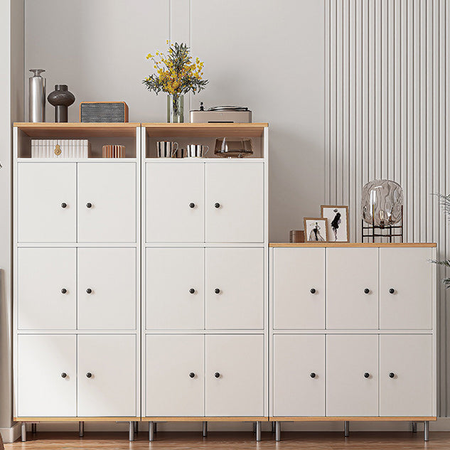 Modern White Cabinet Manufactured Wood Accent Cabinet with Doors
