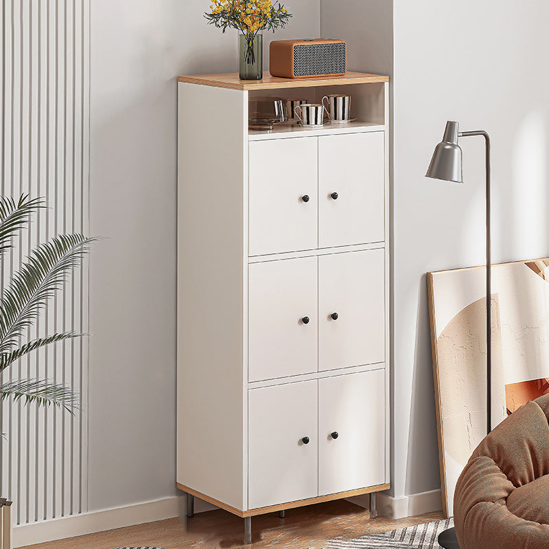 Modern White Cabinet Manufactured Wood Accent Cabinet with Doors