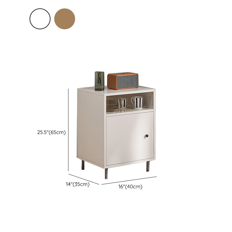 Modern White Cabinet Manufactured Wood Accent Cabinet with Doors