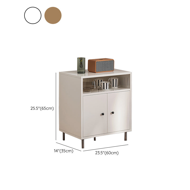 Modern White Cabinet Manufactured Wood Accent Cabinet with Doors