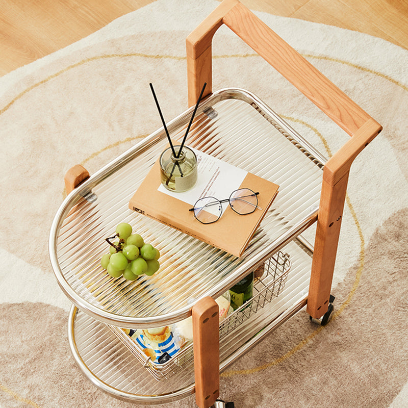 15" Wide Contemporary Corner Table Solid Wood Double Tier Accent Side Table