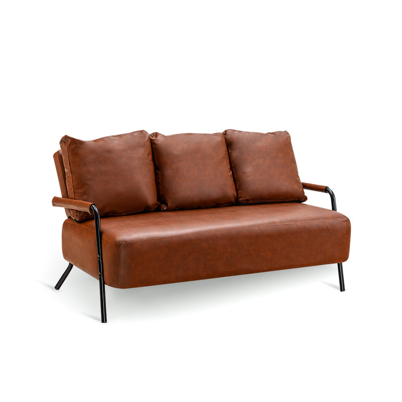 Metal Stationary Loveseat Cushions Back Standard Sofa with Pillows