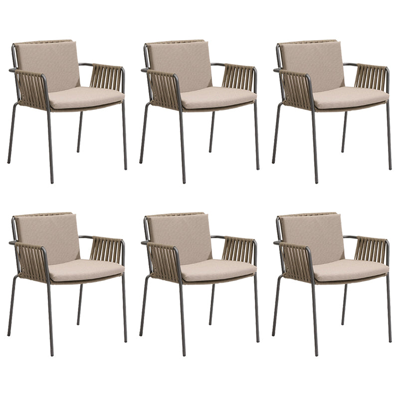 Contemporary Metal Outdoors Dining Chairs Open Back Outdoor Bistro Chairs