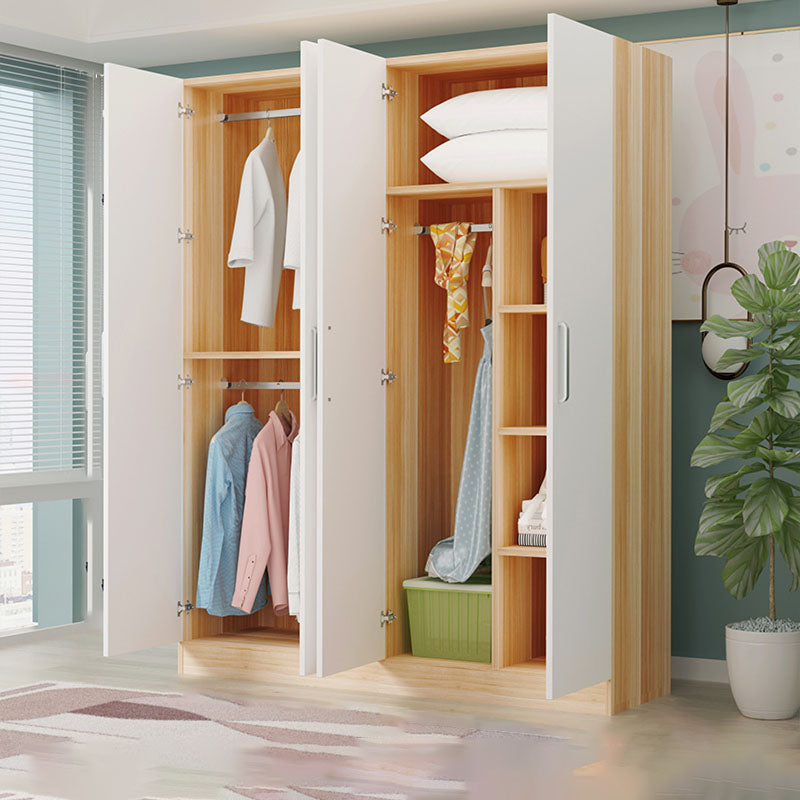 Contemporary Style Wardrobe Armoire Wood Combination Armoire for Bedroom