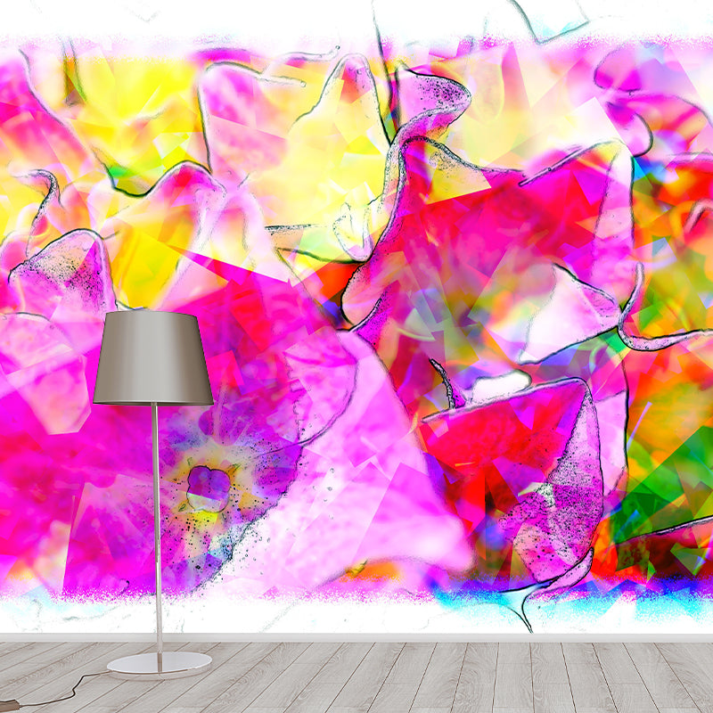 Abstract Illustration Mural Mildew Resistant Wallpaper Sleeping Room Wall Mural