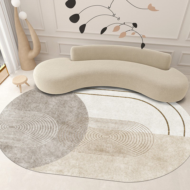 Red Modern Carpet Line Polyester Carpet Stain Resistant Carpet for Living Room