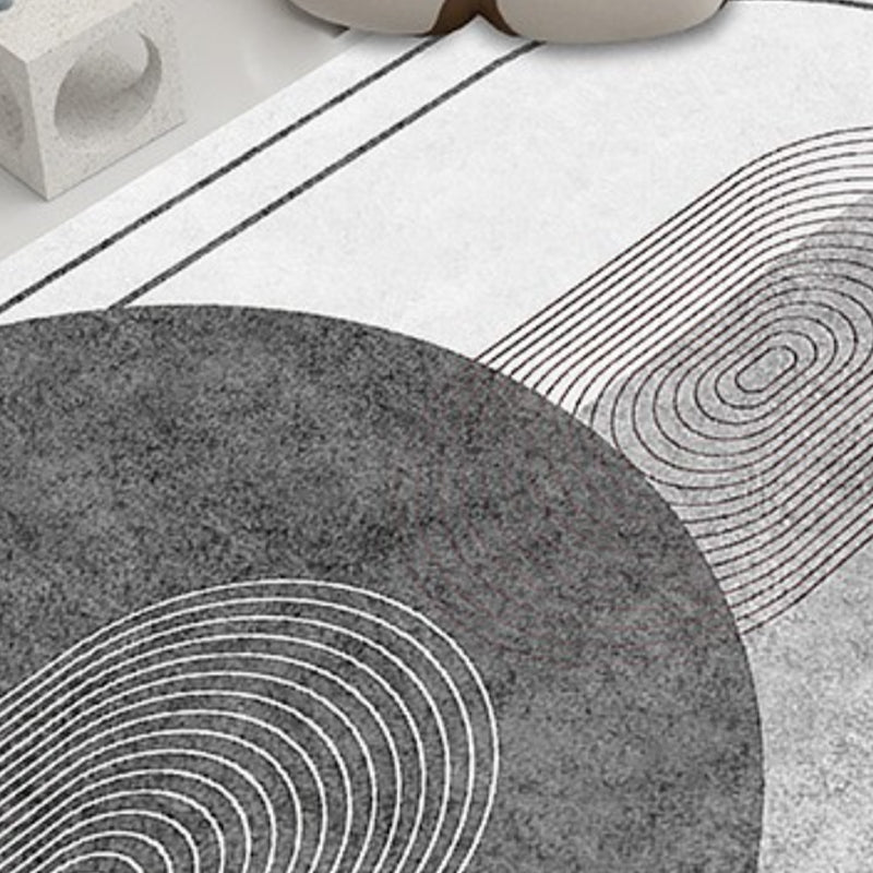 Red Modern Carpet Line Polyester Carpet Stain Resistant Carpet for Living Room