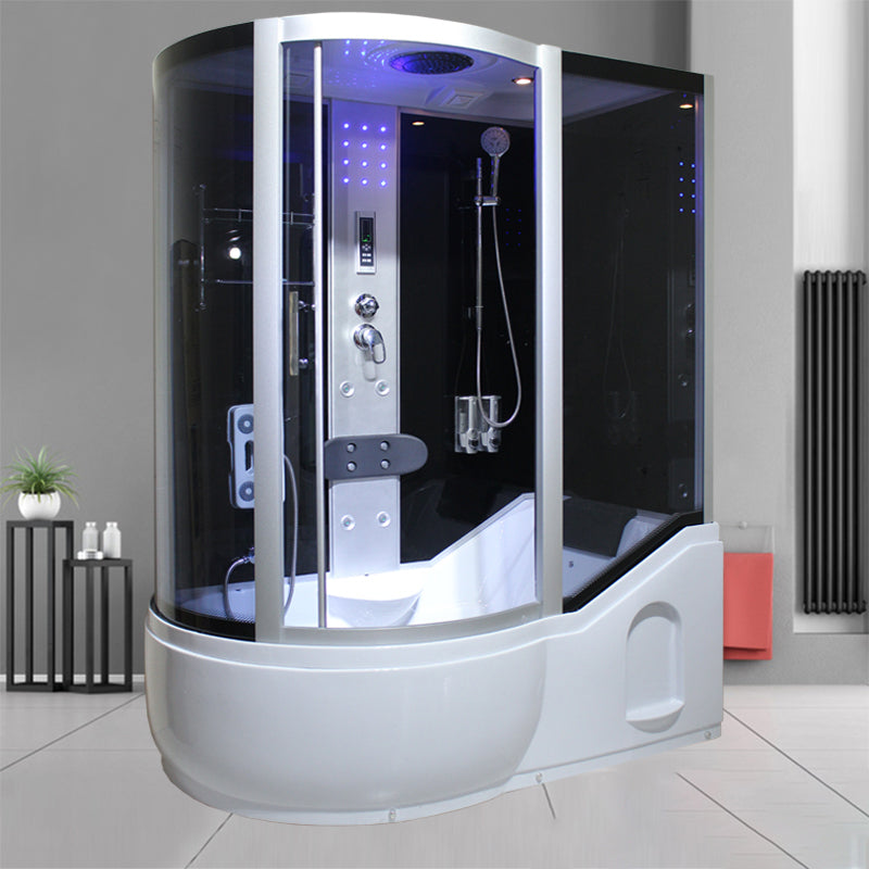 Tempered Glass Shower Stall Corner Shower Stall with Towel Bar