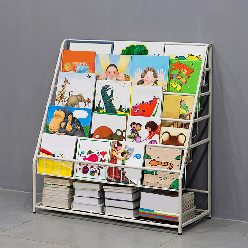 Contemporary Metal Bookshelf Open Back Bookshelf with Storage Space