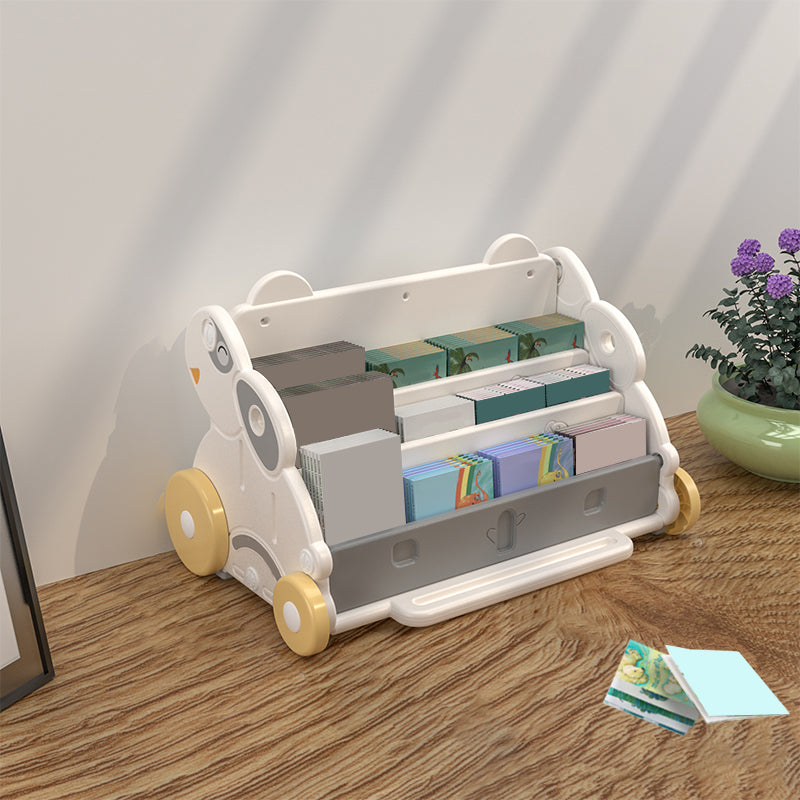 Contemporary Plastic Bookshelf Closed Back Bookcase with Animal Theme