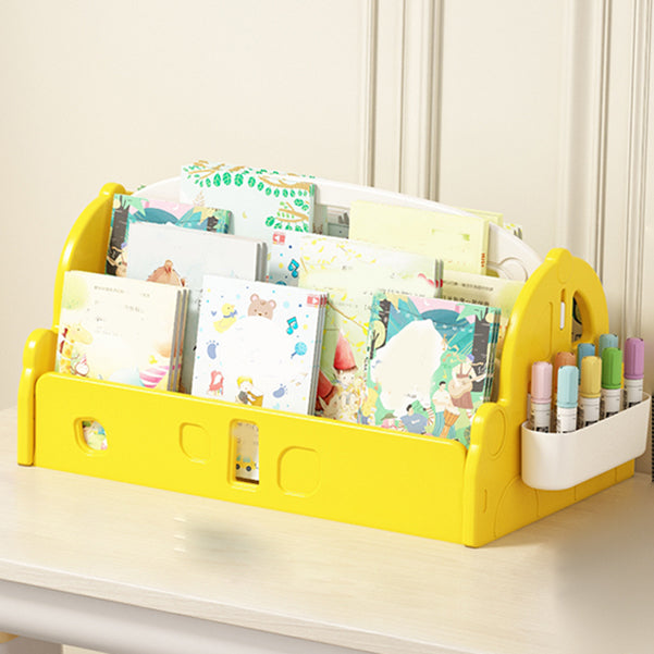 Contemporary Open Back Bookshelf Plastic  Tabletop Storage Bookcase