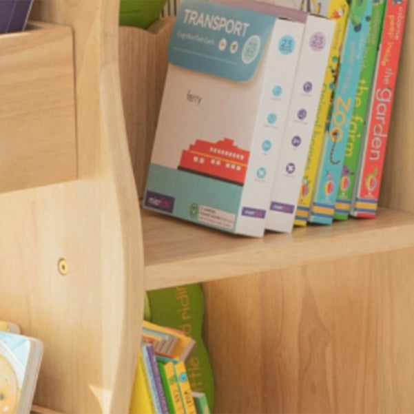 Industrial Open Back Bookshelf Freestanding Light Wood Book Shelf