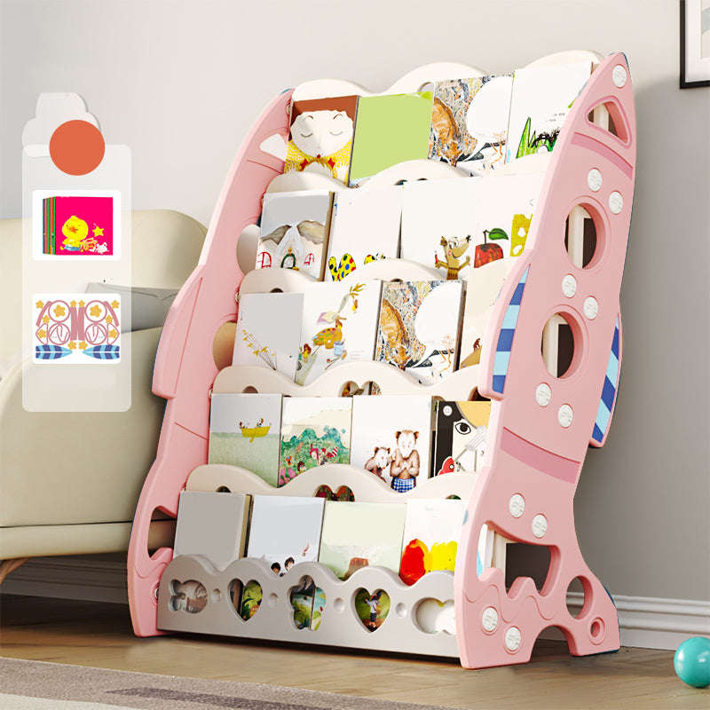 Freestanding Plastic Book Display Cartoon Style Bookcase for Baby