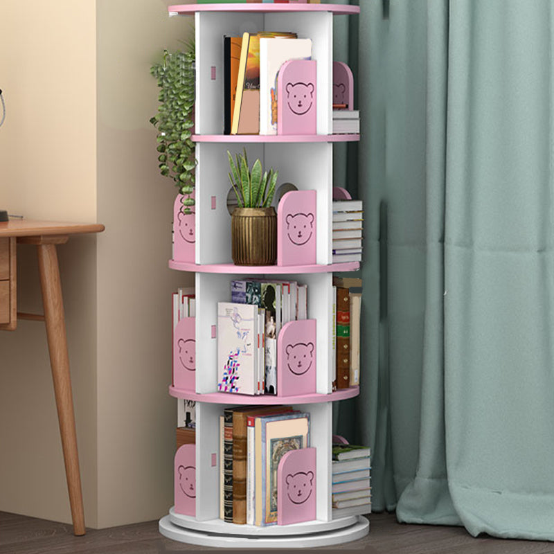 Contemporary Freestanding Book Organizer Circular Bookcase with Shelf