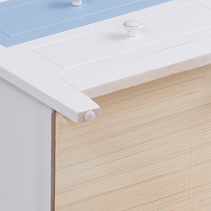 Modern Solid Wood Standard Nightstand with Drawers Kids Bedside Table
