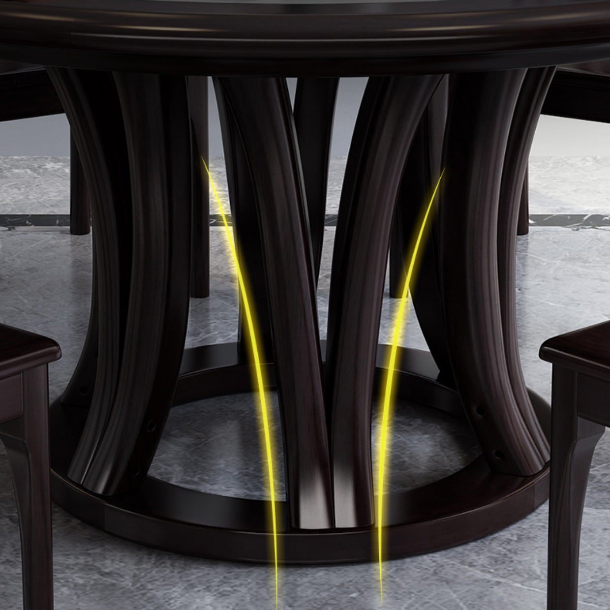 Rubberwood Frame Dinette Table Traditional Round Indoor Dining Table